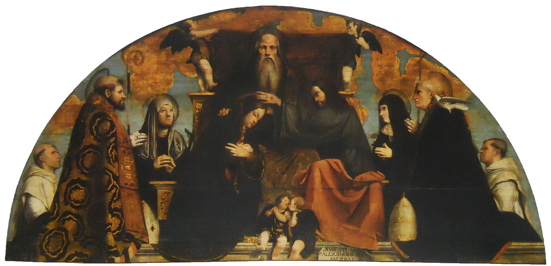 Il Moretto-242-Incoronazione della Vergine tra i santi Agostino, Silvia, Monica e Gregorio Magno  - Brescia, Santa Giovanni Evangelista